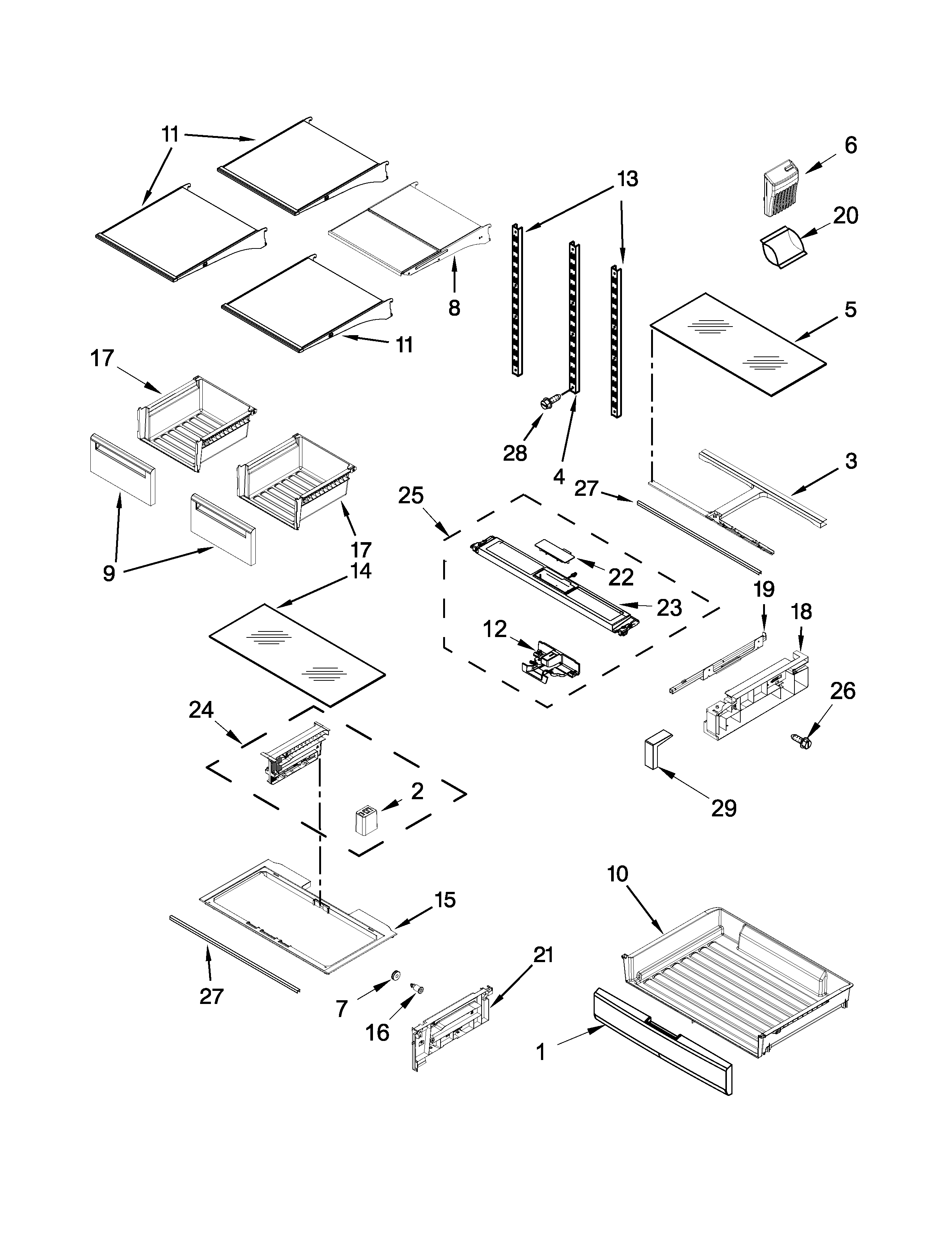 Shelf parts