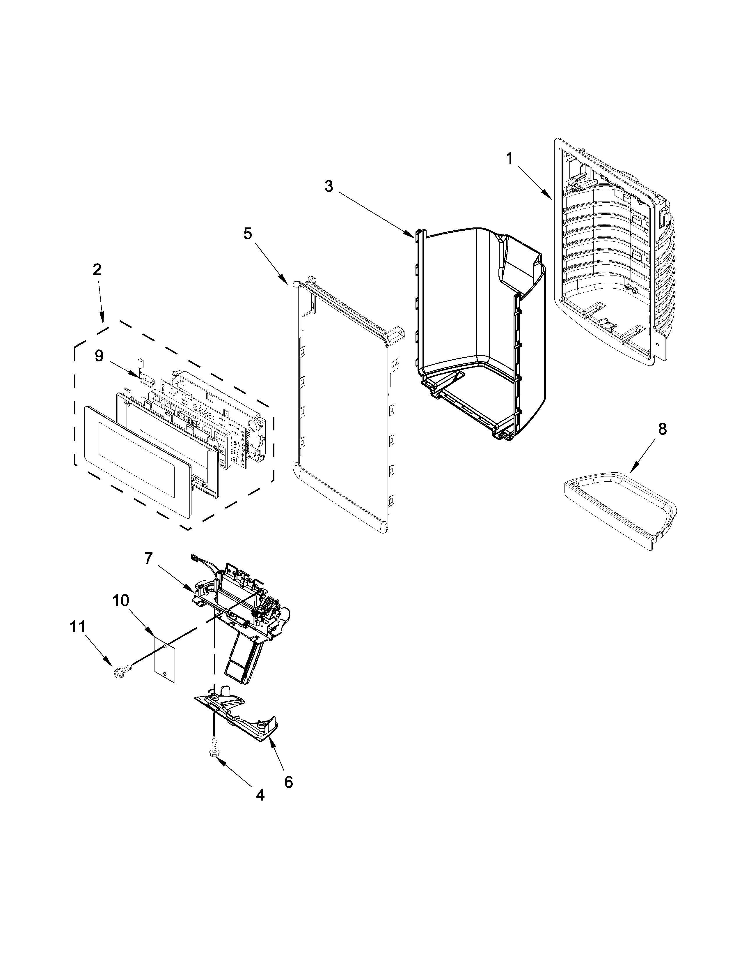 Dispenser front parts