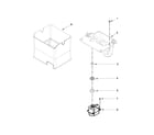 Maytag MFT2574DEM01 motor and ice container parts diagram