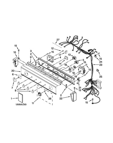 Washer/dryer control panel parts