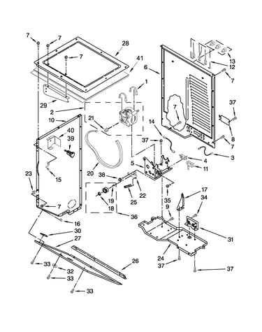 Dryer cabinet and motor parts