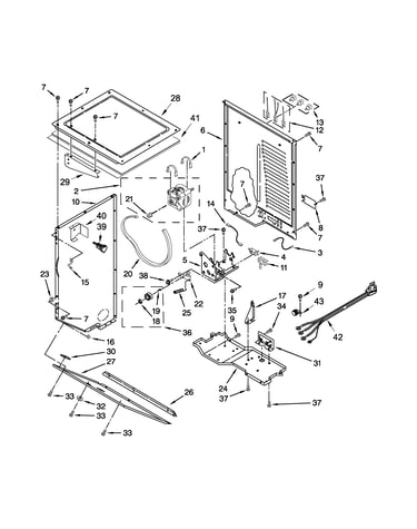 Dryer cabinet and motor parts