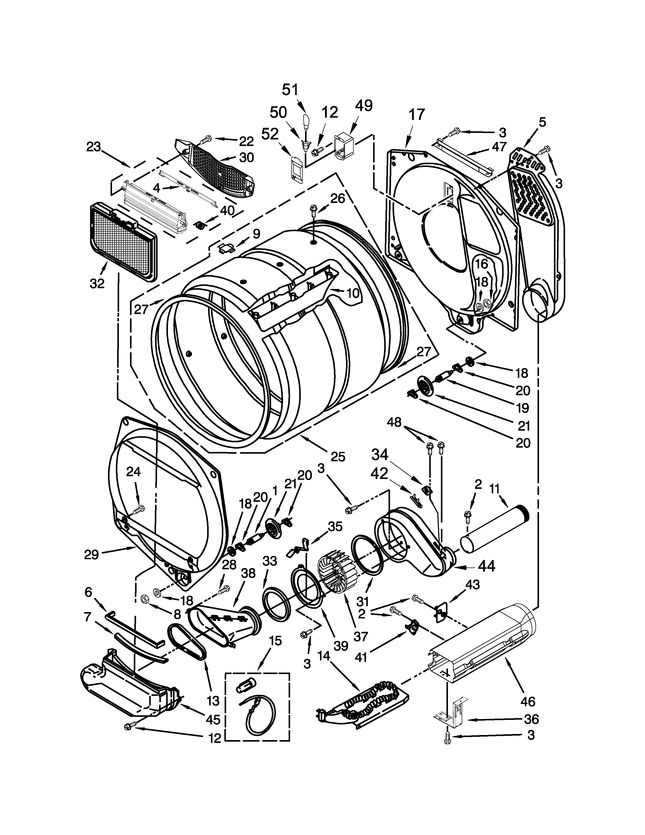 Dryer bulkhead parts