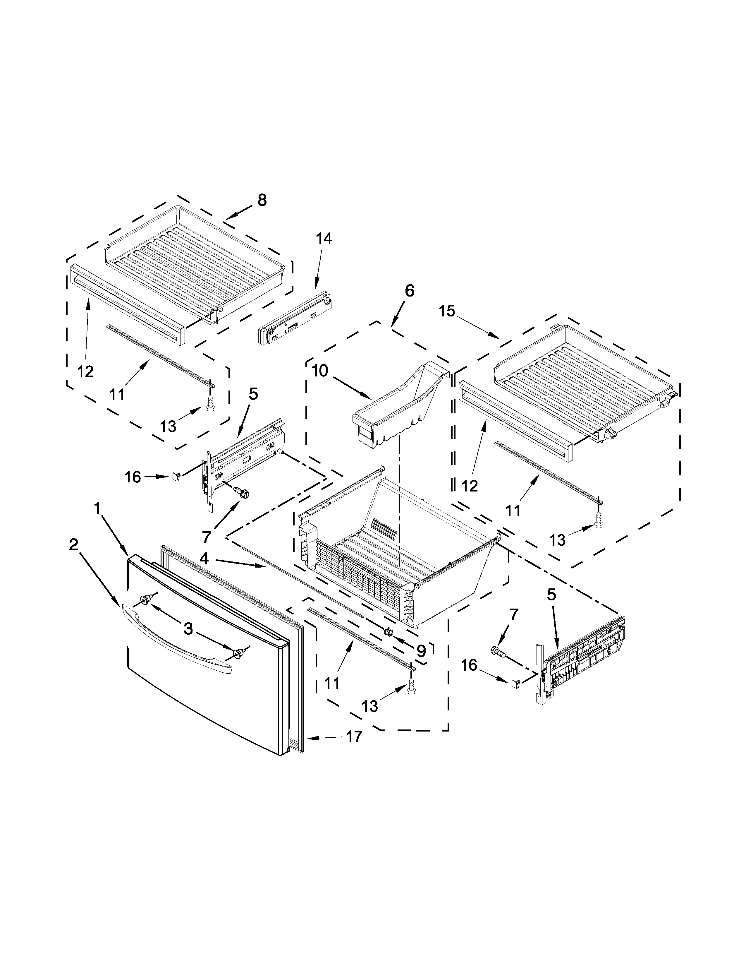 Freezer door parts