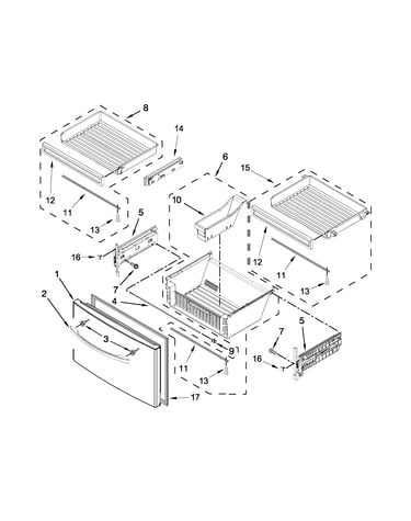 Freezer door parts