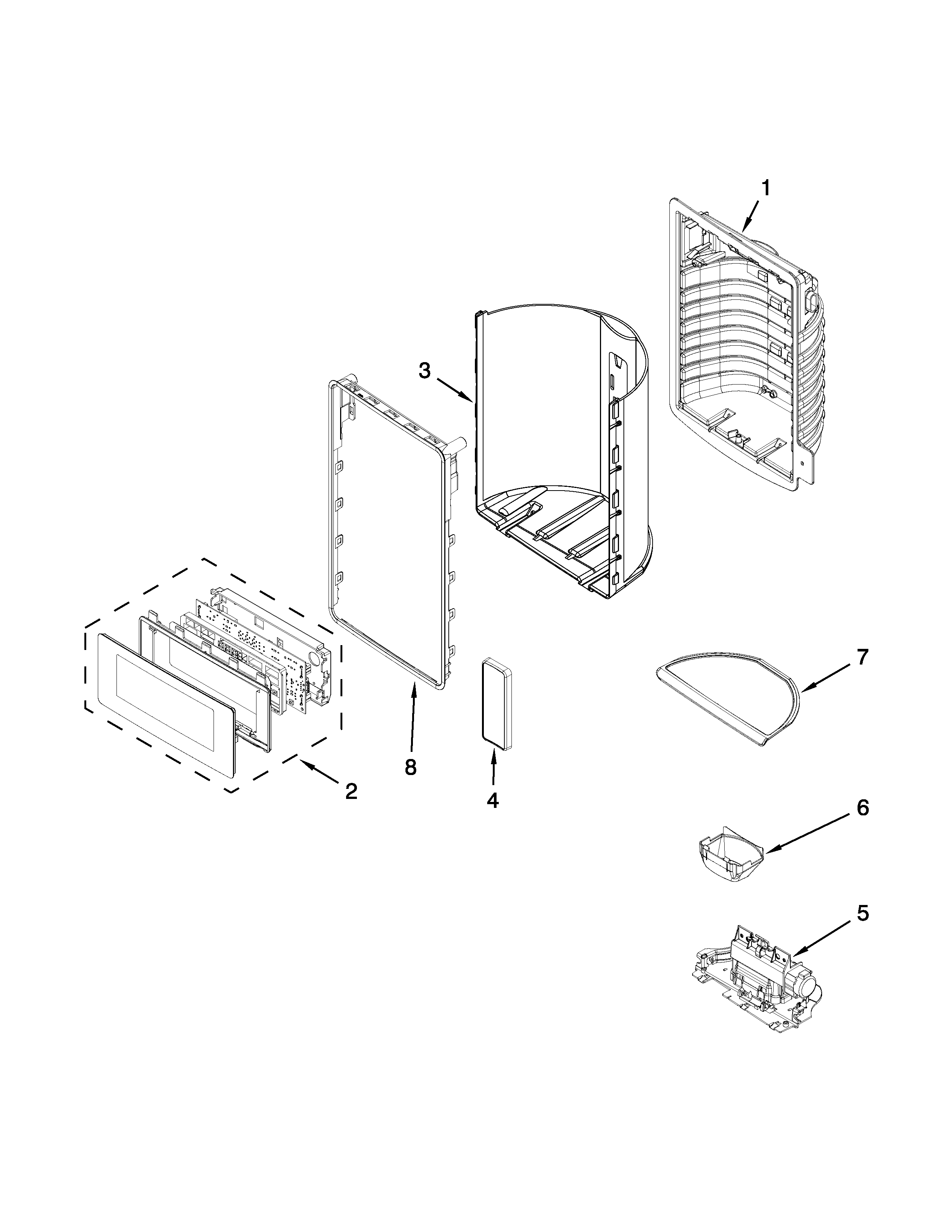 Dispenser front parts