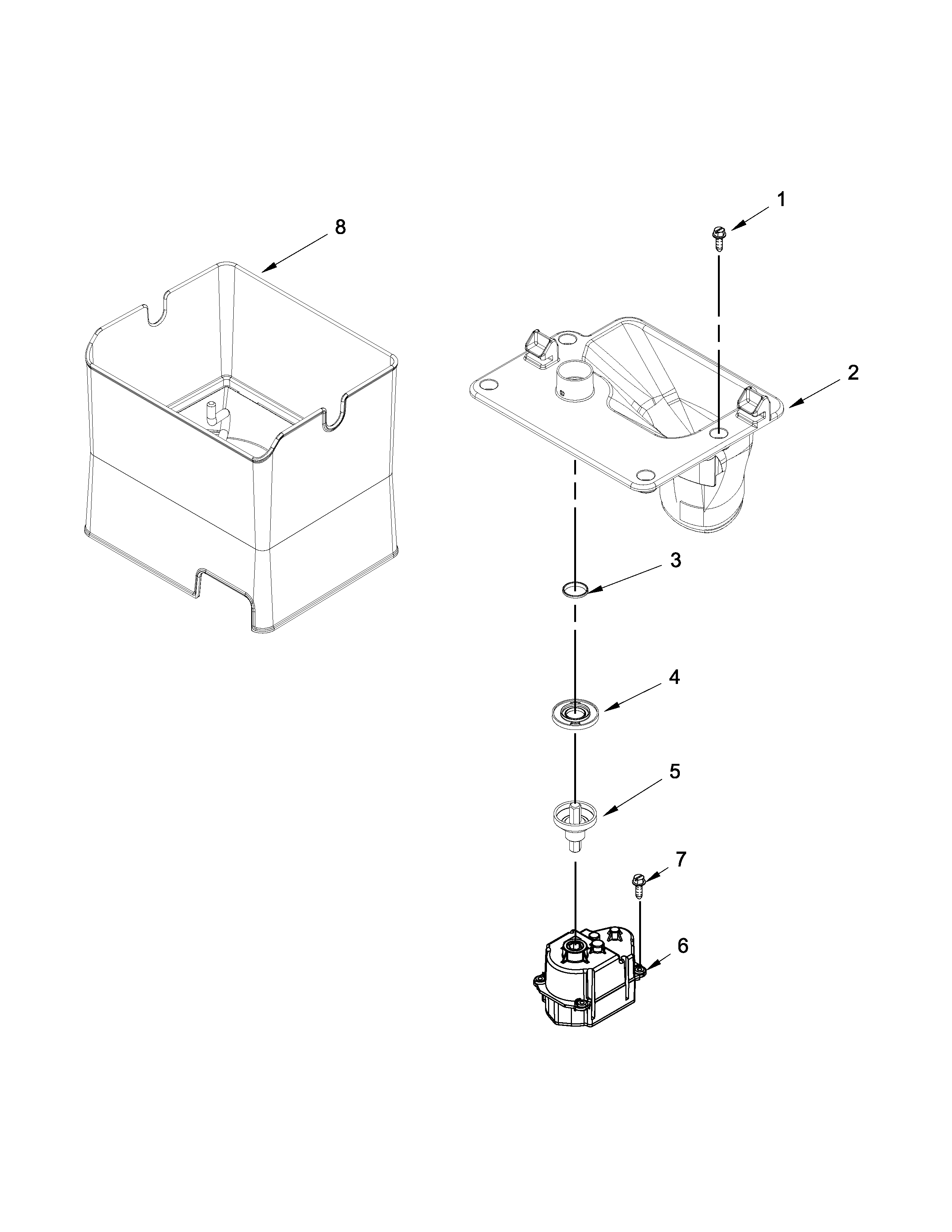 MOTOR AND ICE CONTAINER PARTS