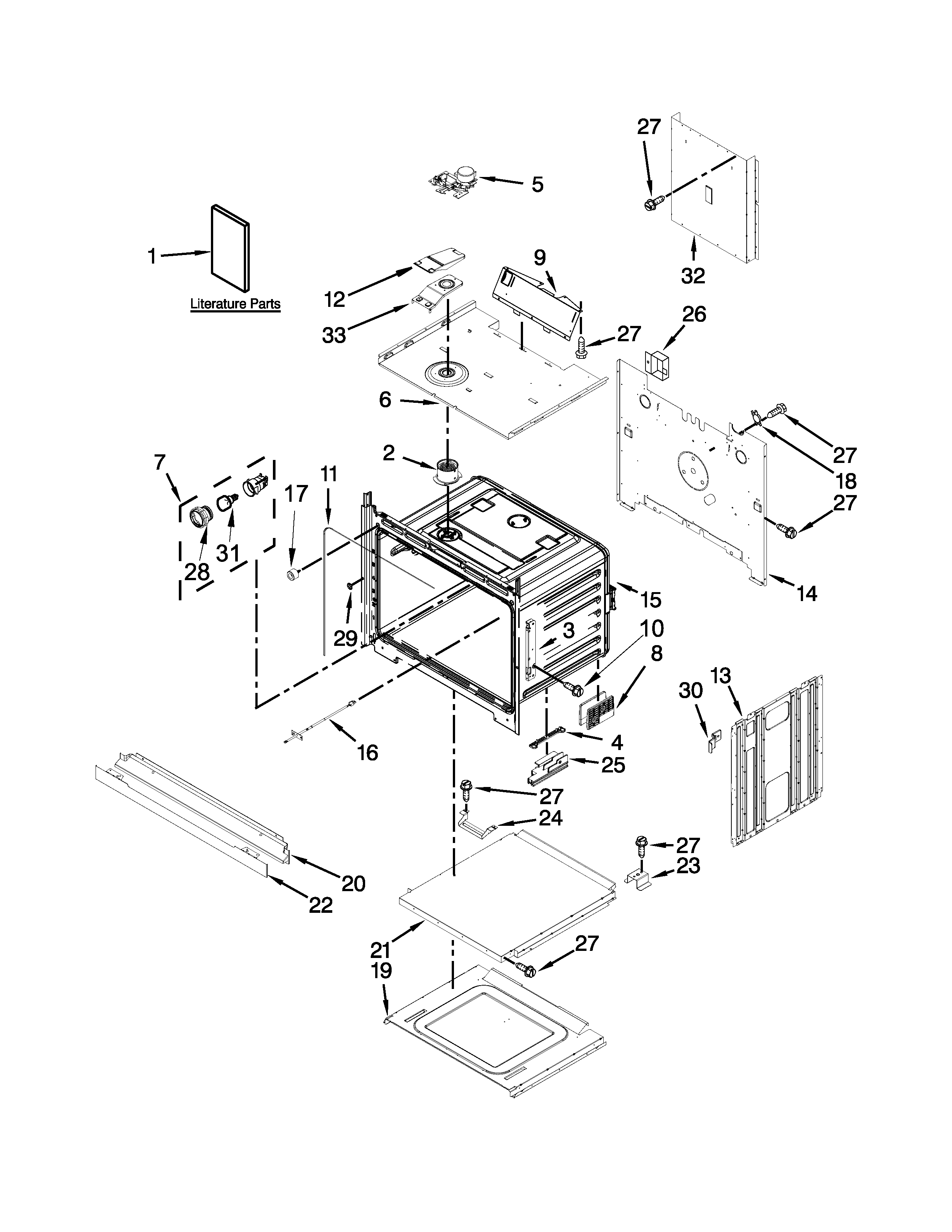 Lower oven parts
