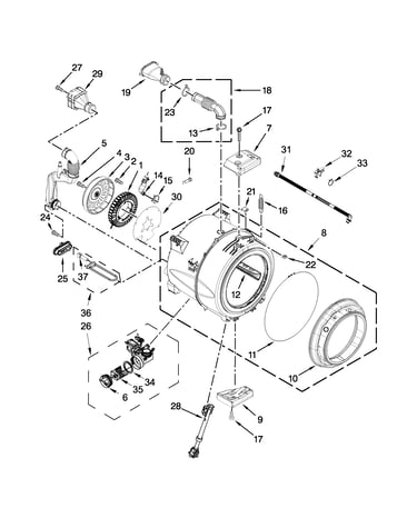 Tub and basket parts