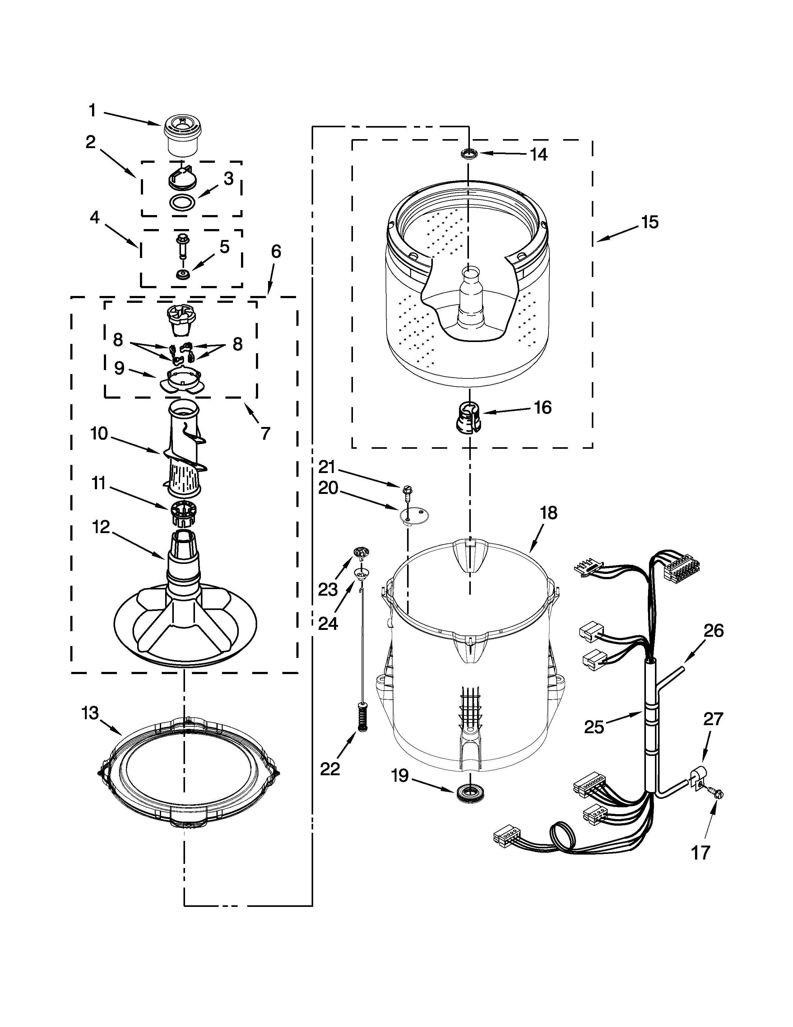 Basket and tub parts