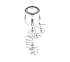 Whirlpool 7MWTW1701DQ0 gearcase, motor and pump parts diagram