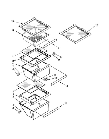 Refrigerator shelf parts