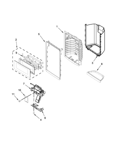 Dispenser front parts