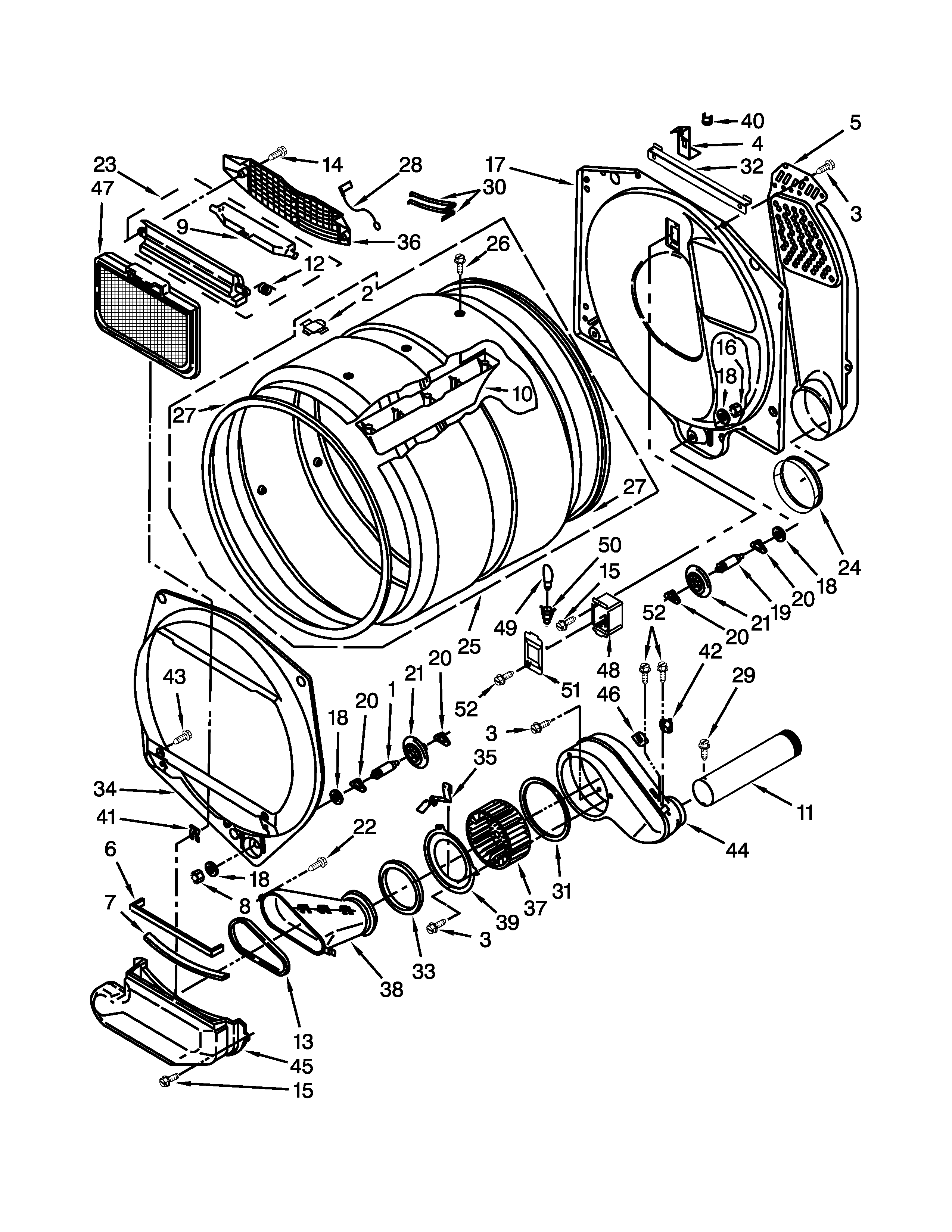 Dryer bulkhead parts