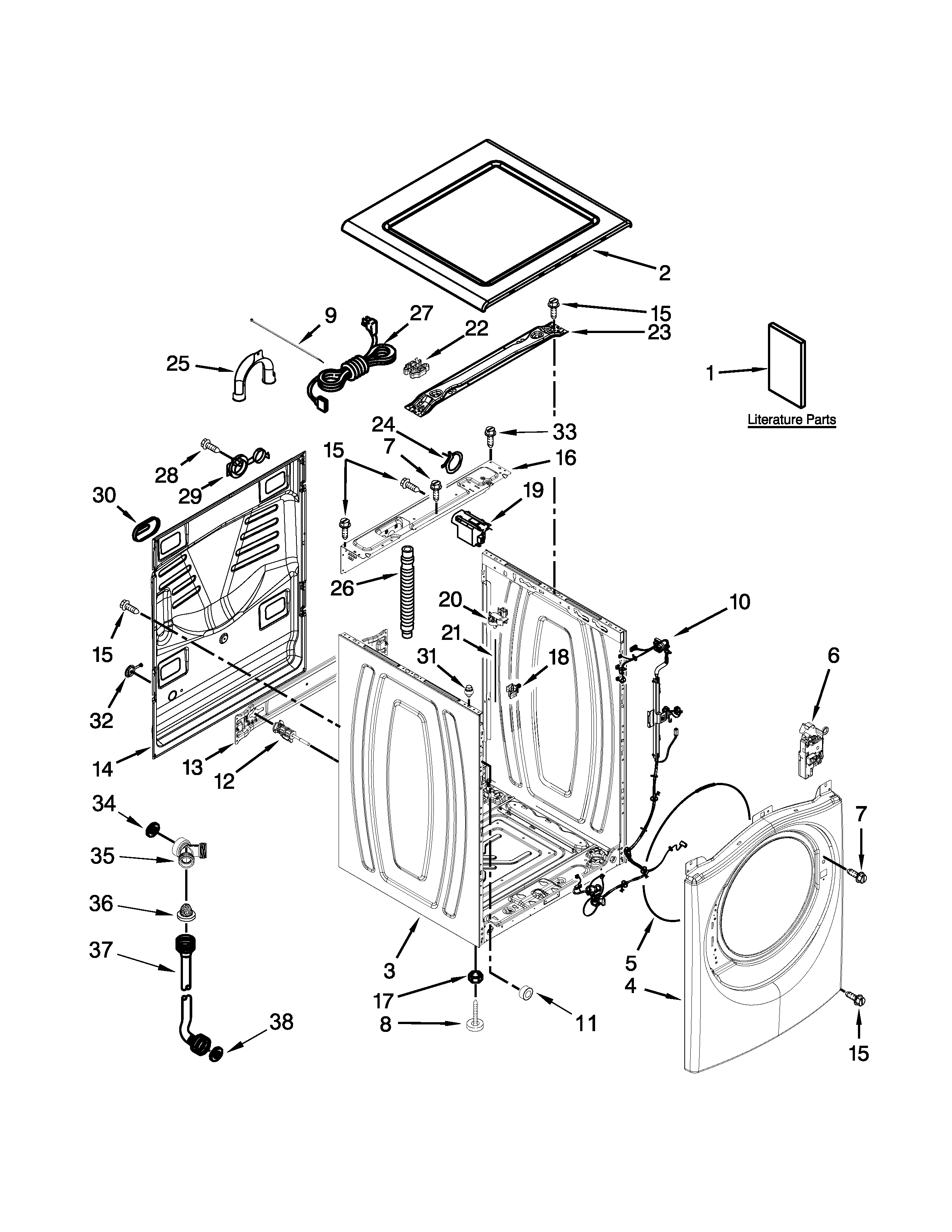 Top and cabinet parts