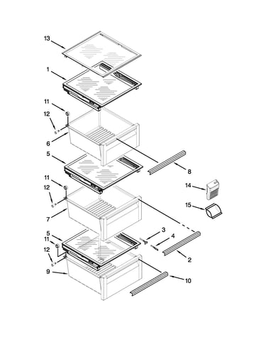 Refrigerator shelf parts
