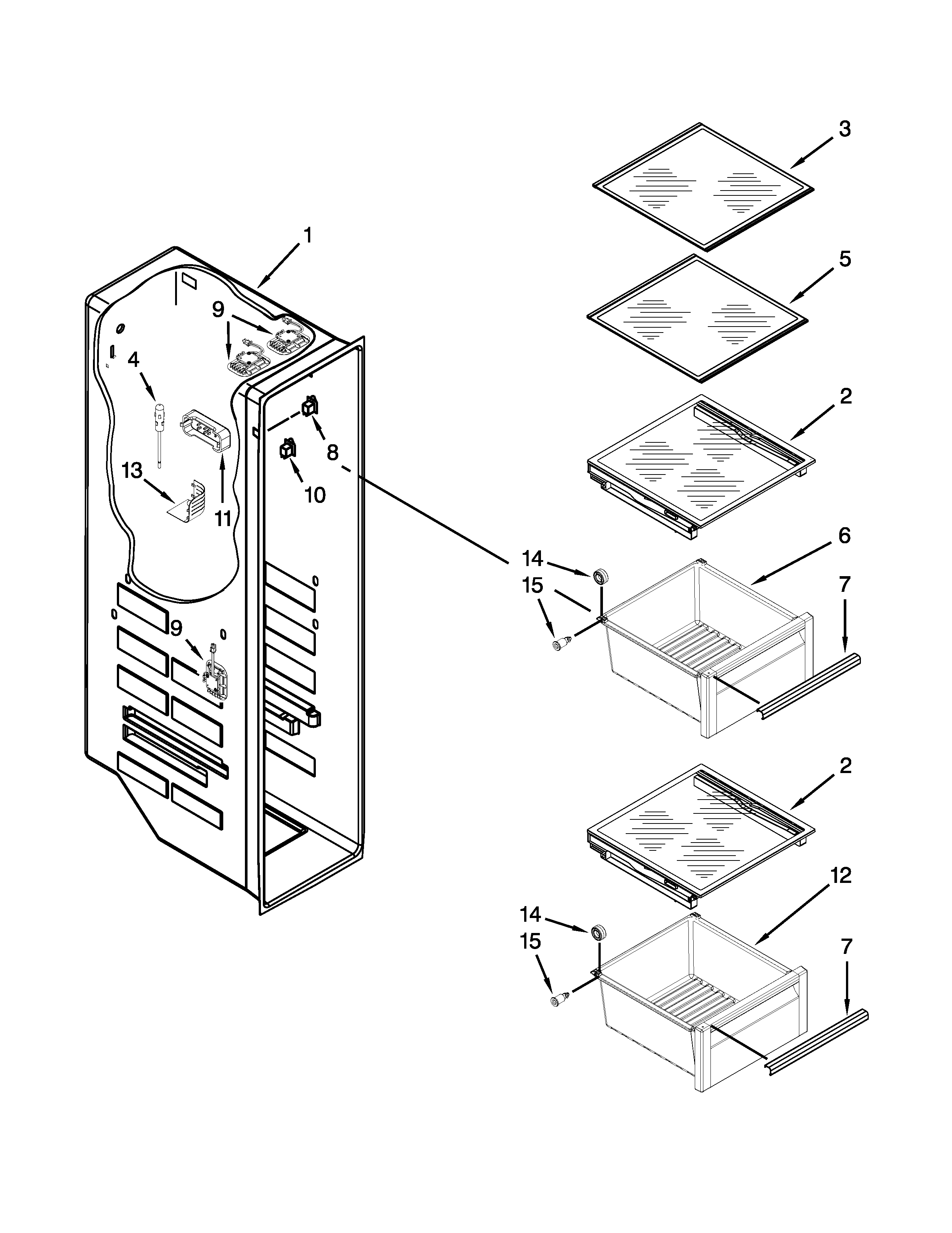 Freezer liner parts