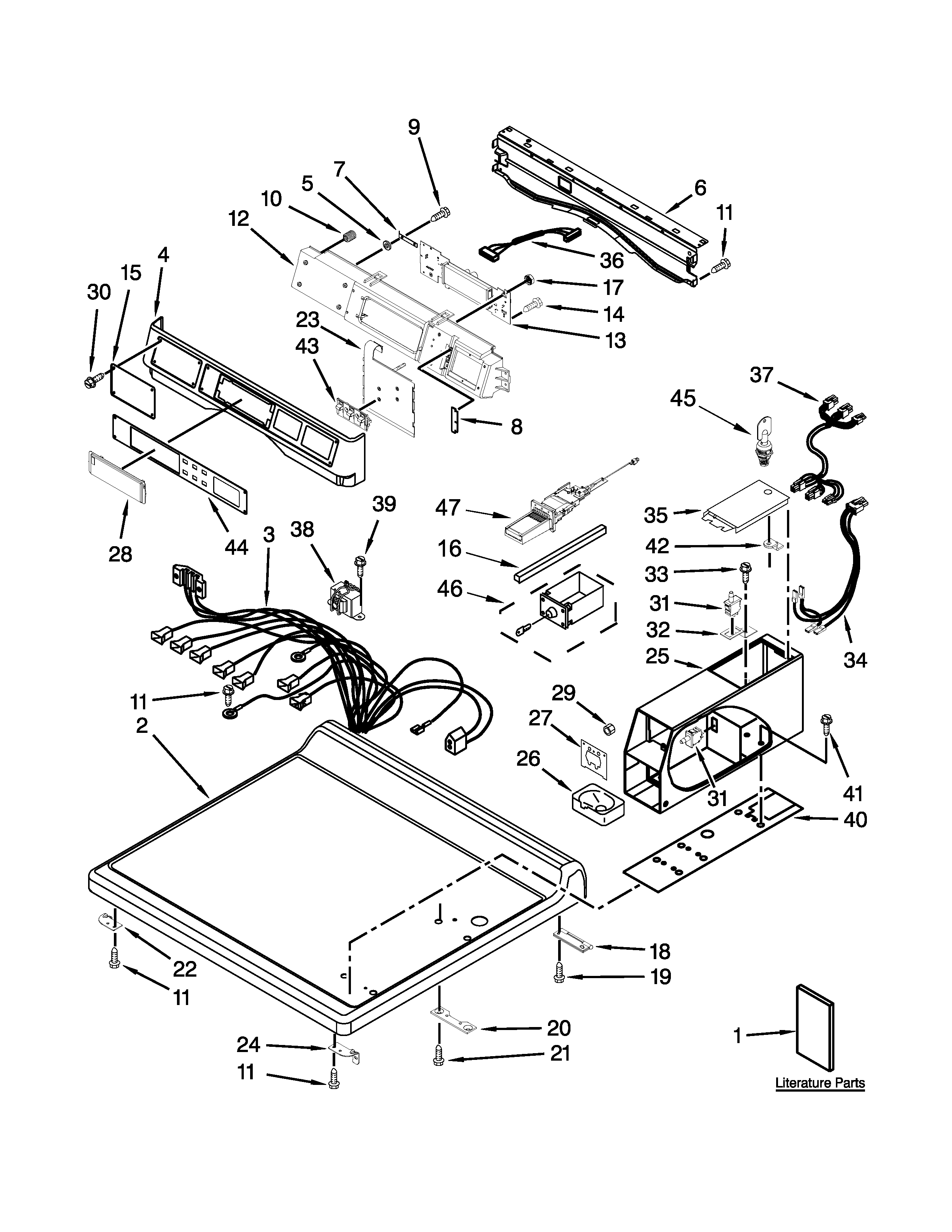 Top and console parts
