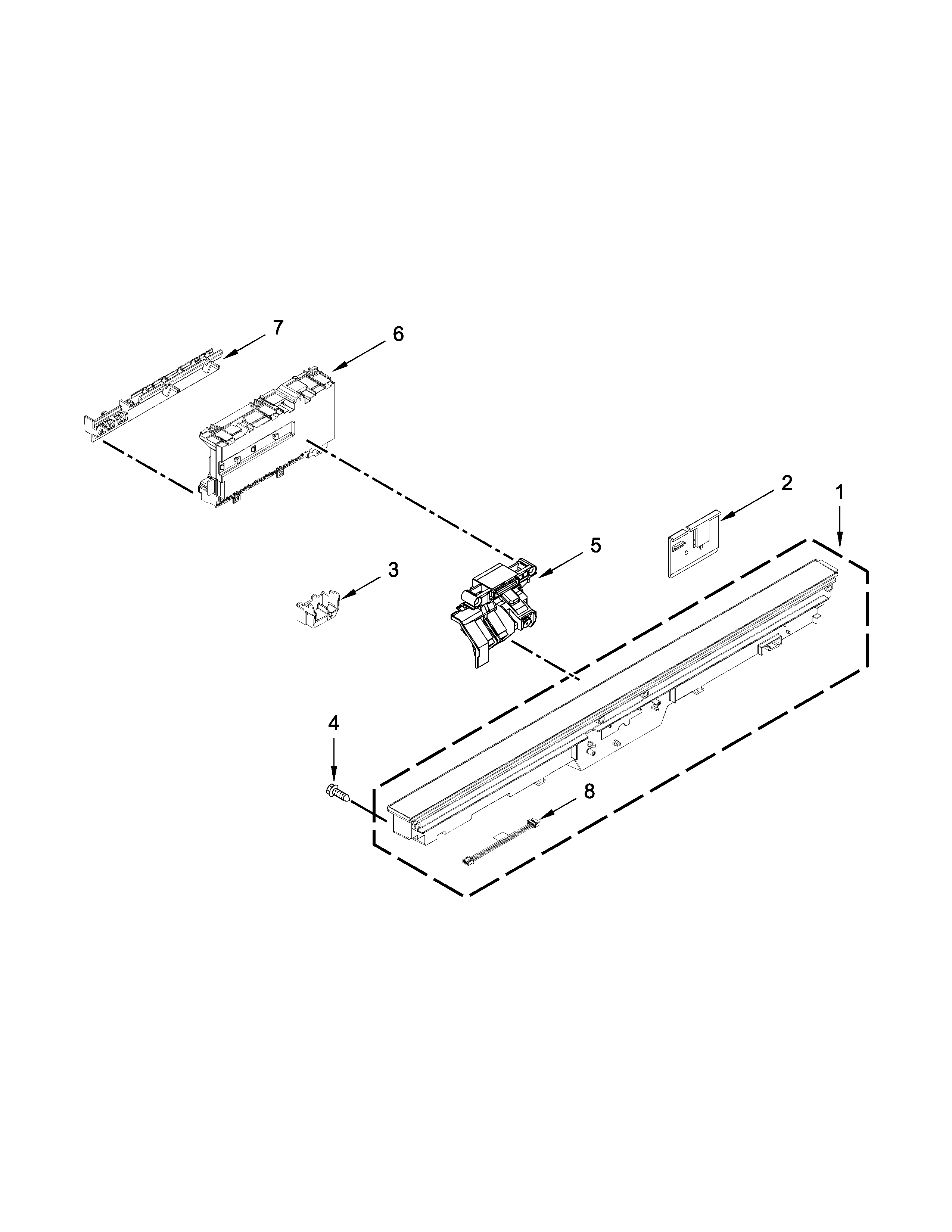 Control panel and latch parts