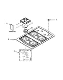 Cooktop, burner and grate parts