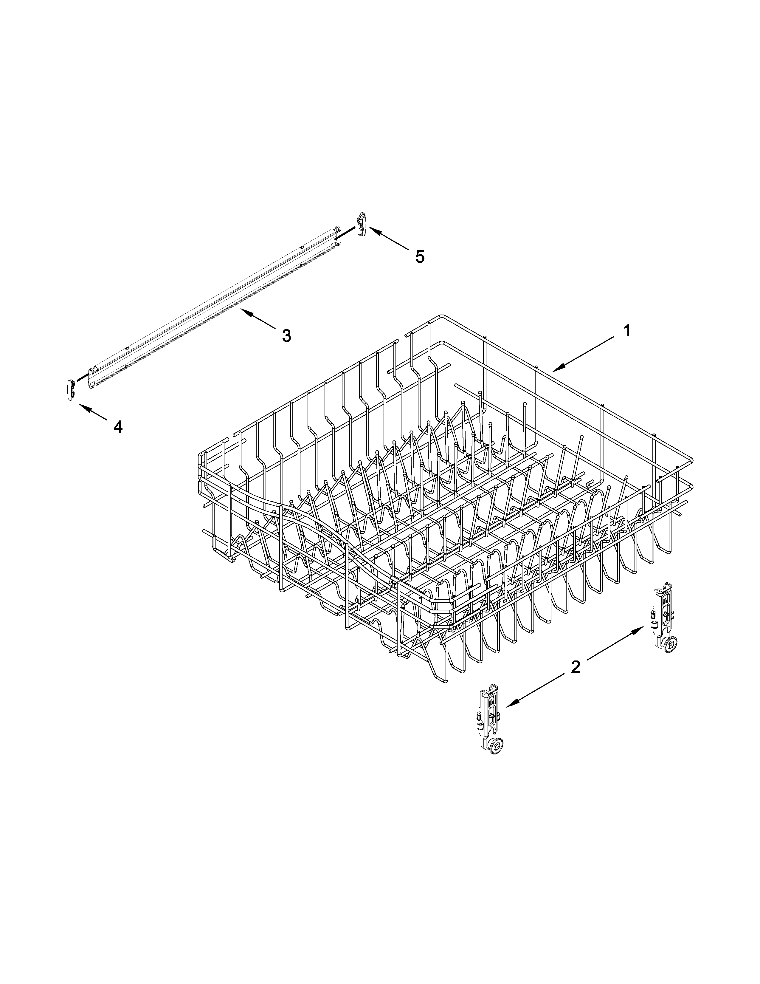 Upper rack and track parts