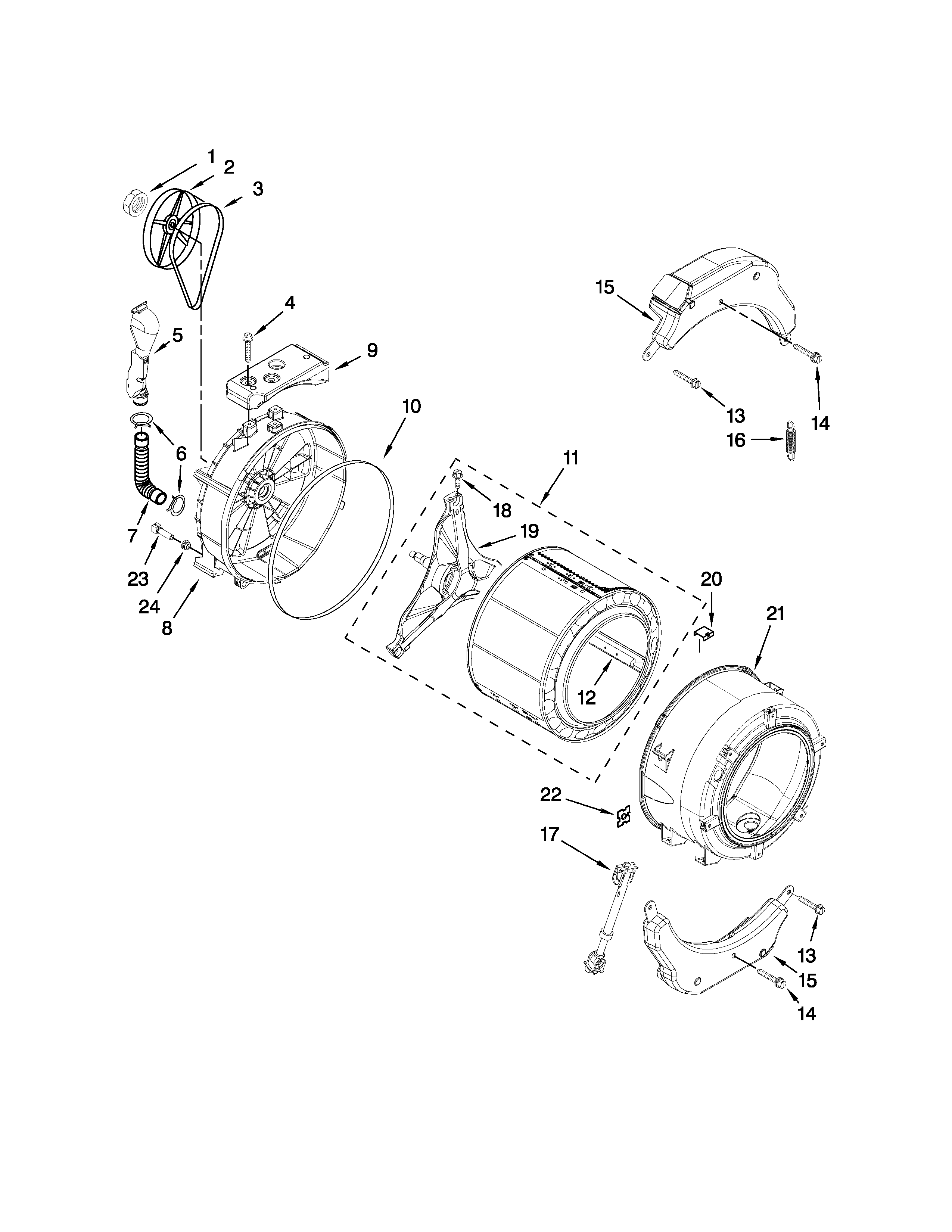 Tub and basket parts