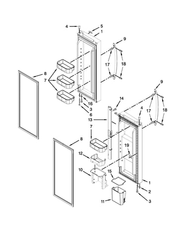 Refrigerator door parts