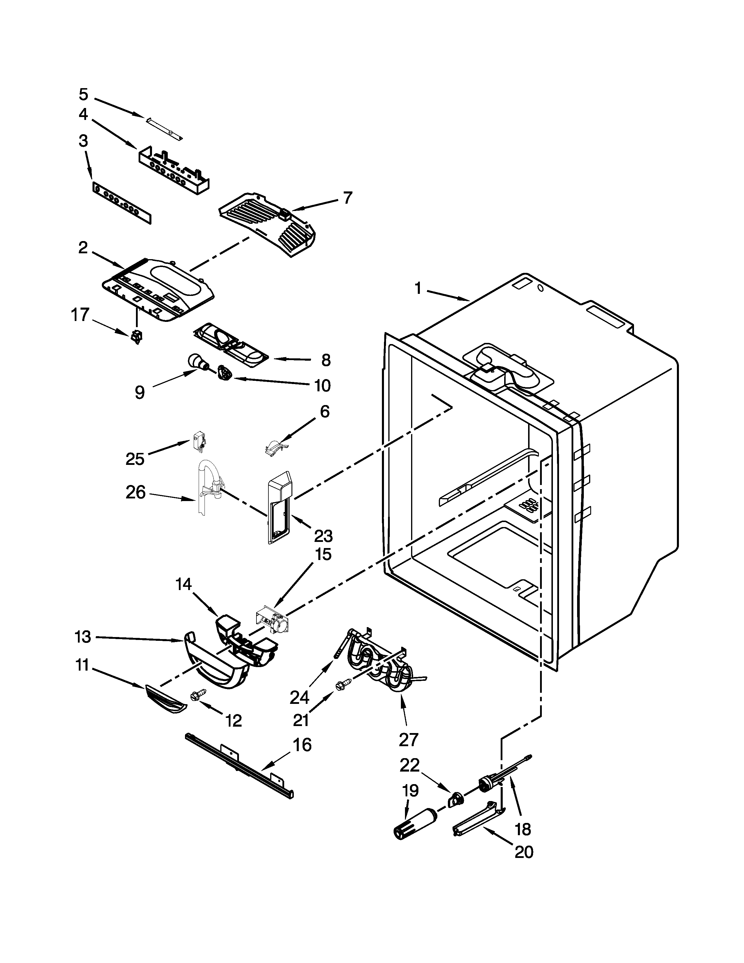 Refrigerator liner parts
