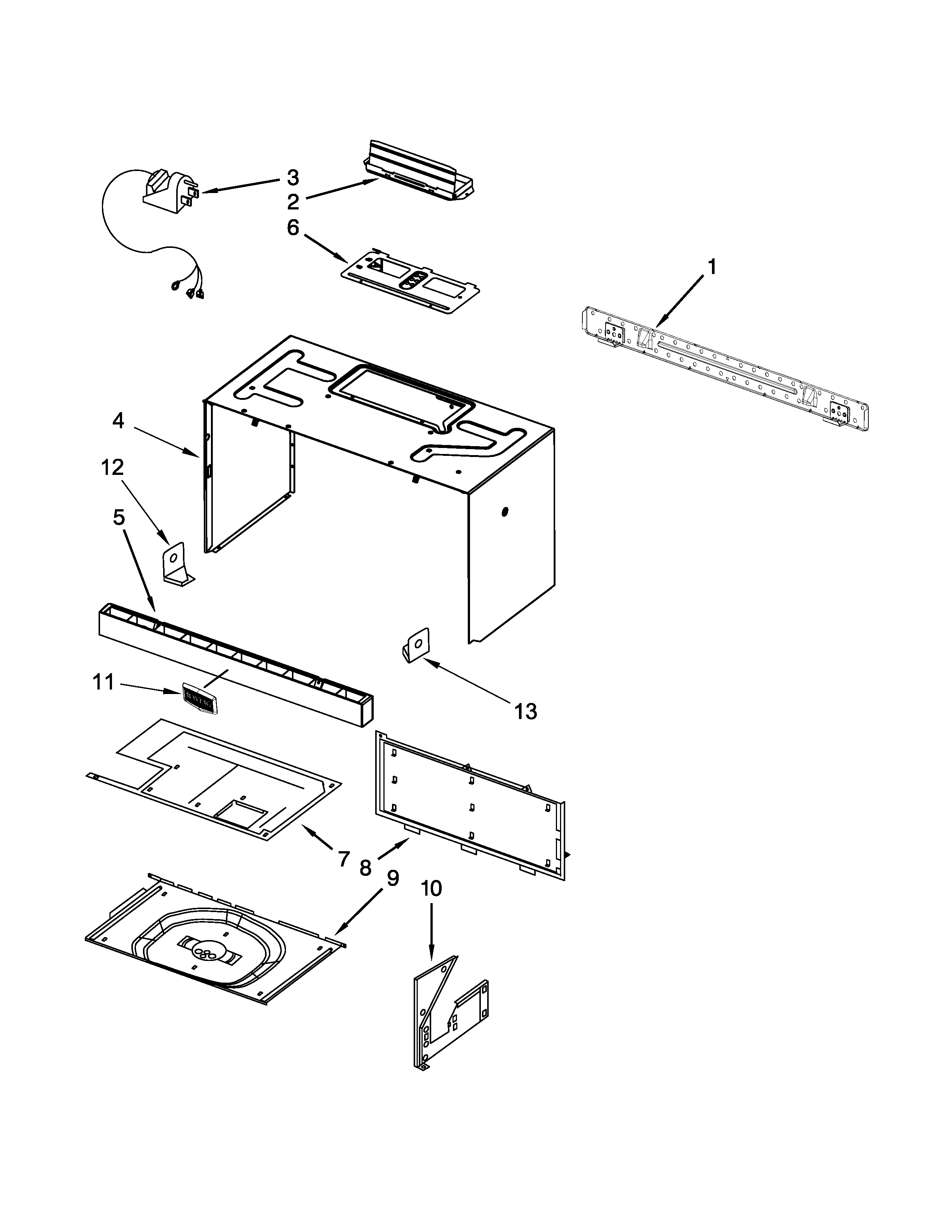 Cabinet and installation parts