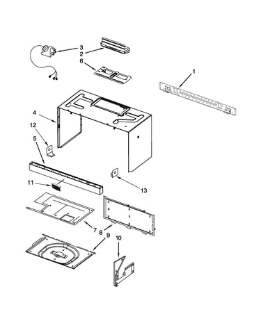 Cabinet and installation parts