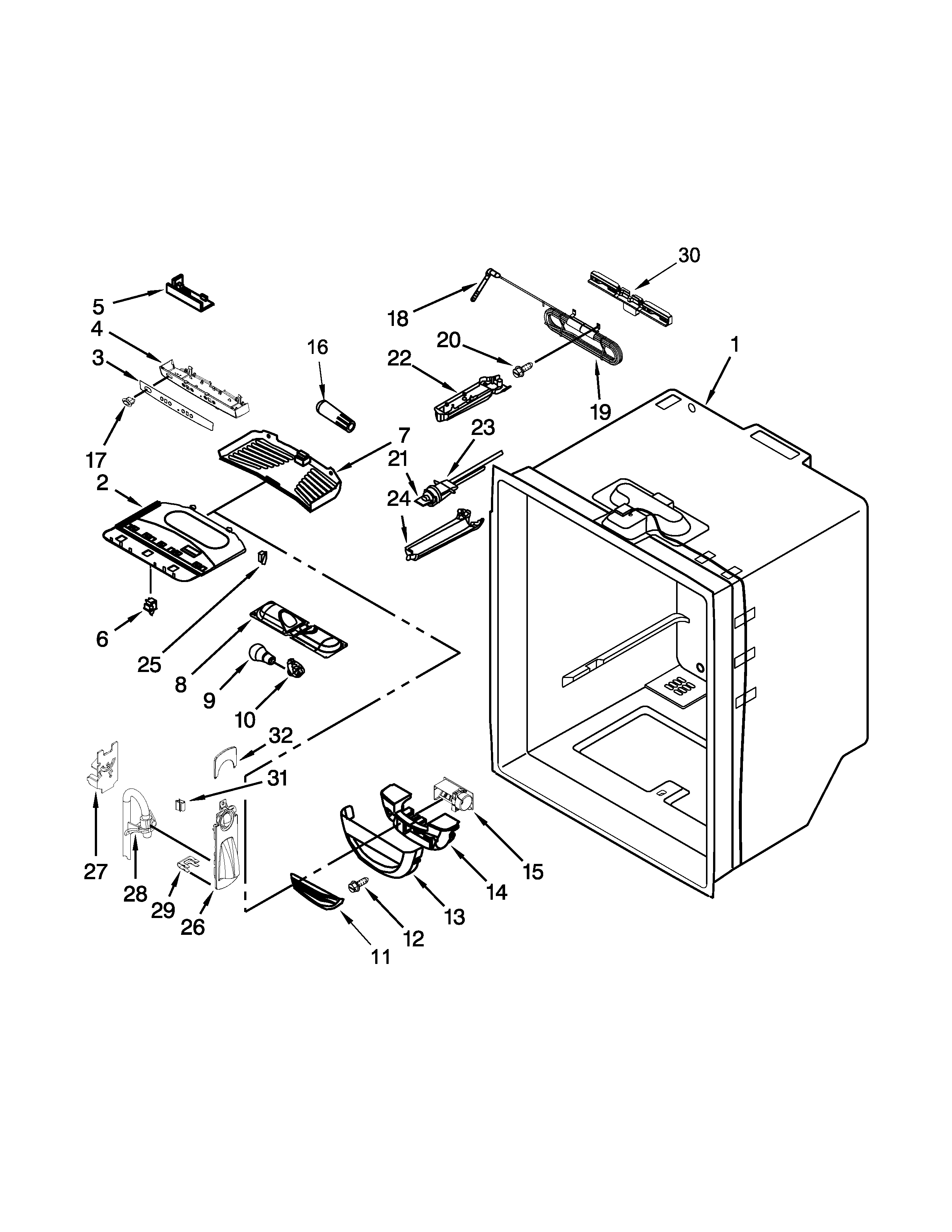 REFRIGERATOR LINER PARTS