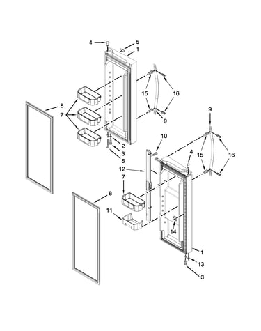 Refrigerator door parts