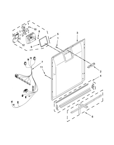 Inner door and latch parts