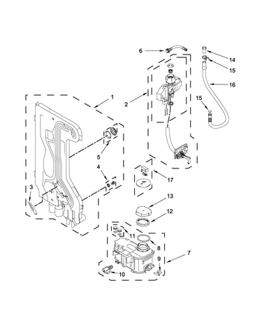 Fill, drain and overfill parts