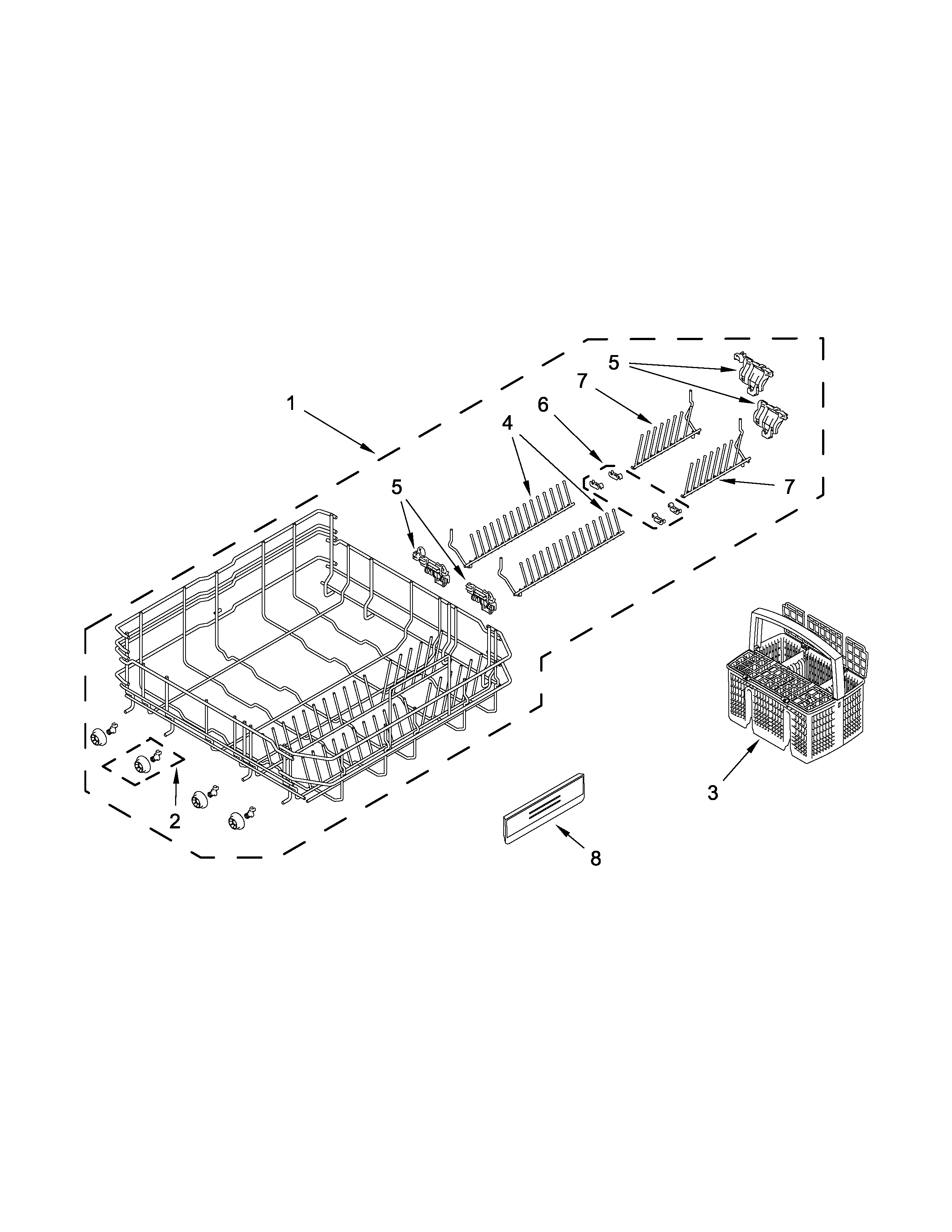 Lower rack parts