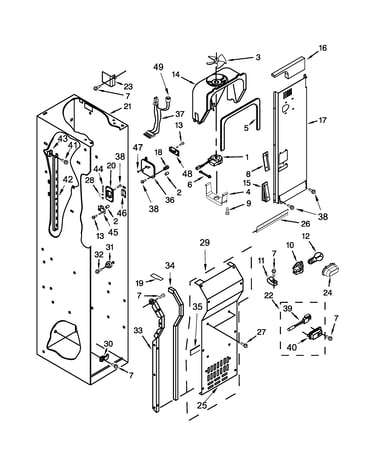 Freezer liner and air flow parts