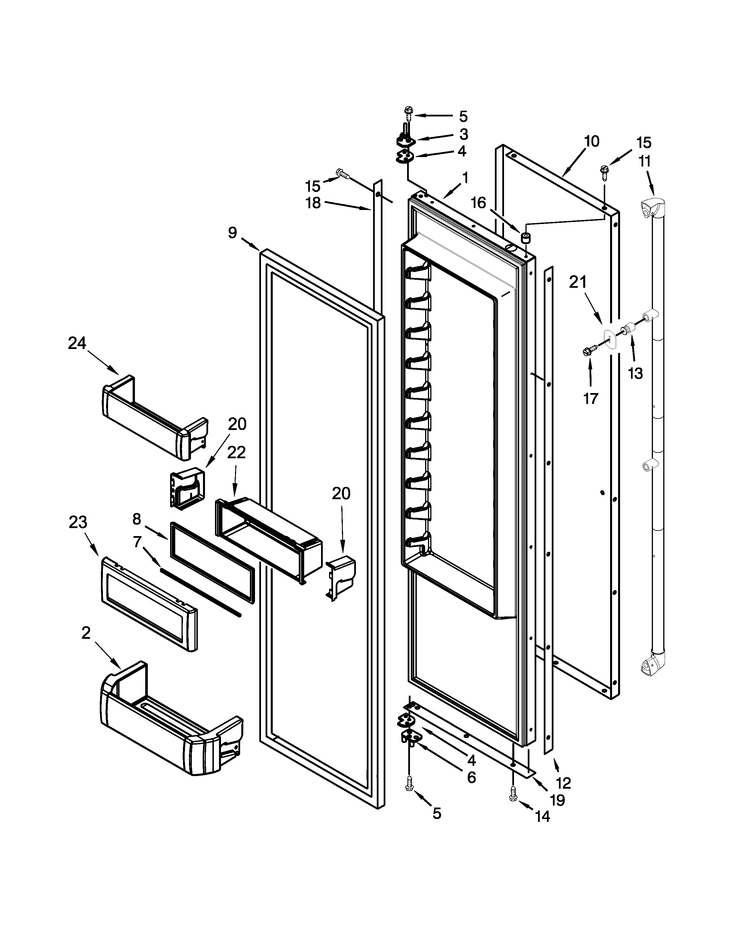 Refrigerator door parts
