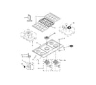 KitchenAid KCGS956ESS00 cooktop, burner and grate parts diagram