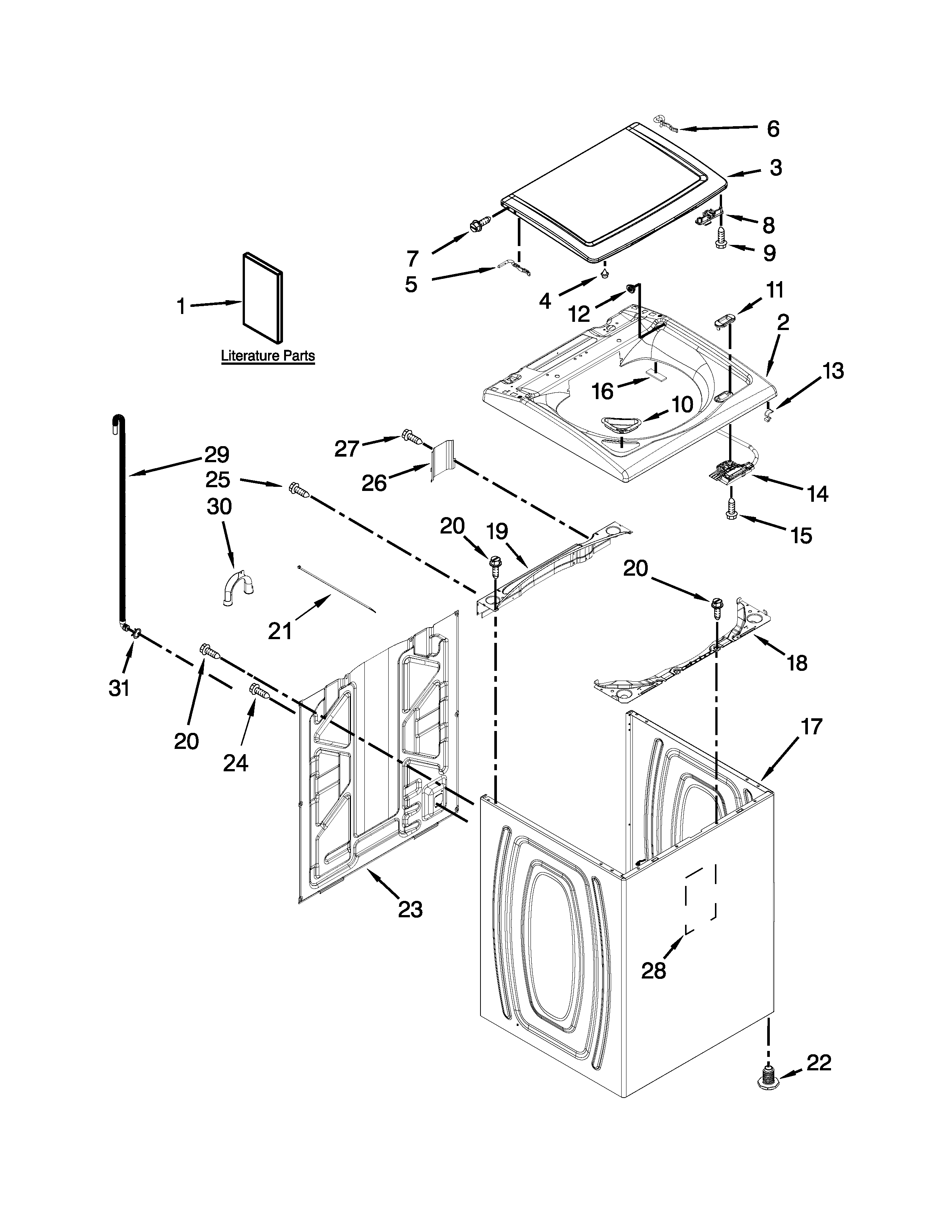 Top and cabinet parts