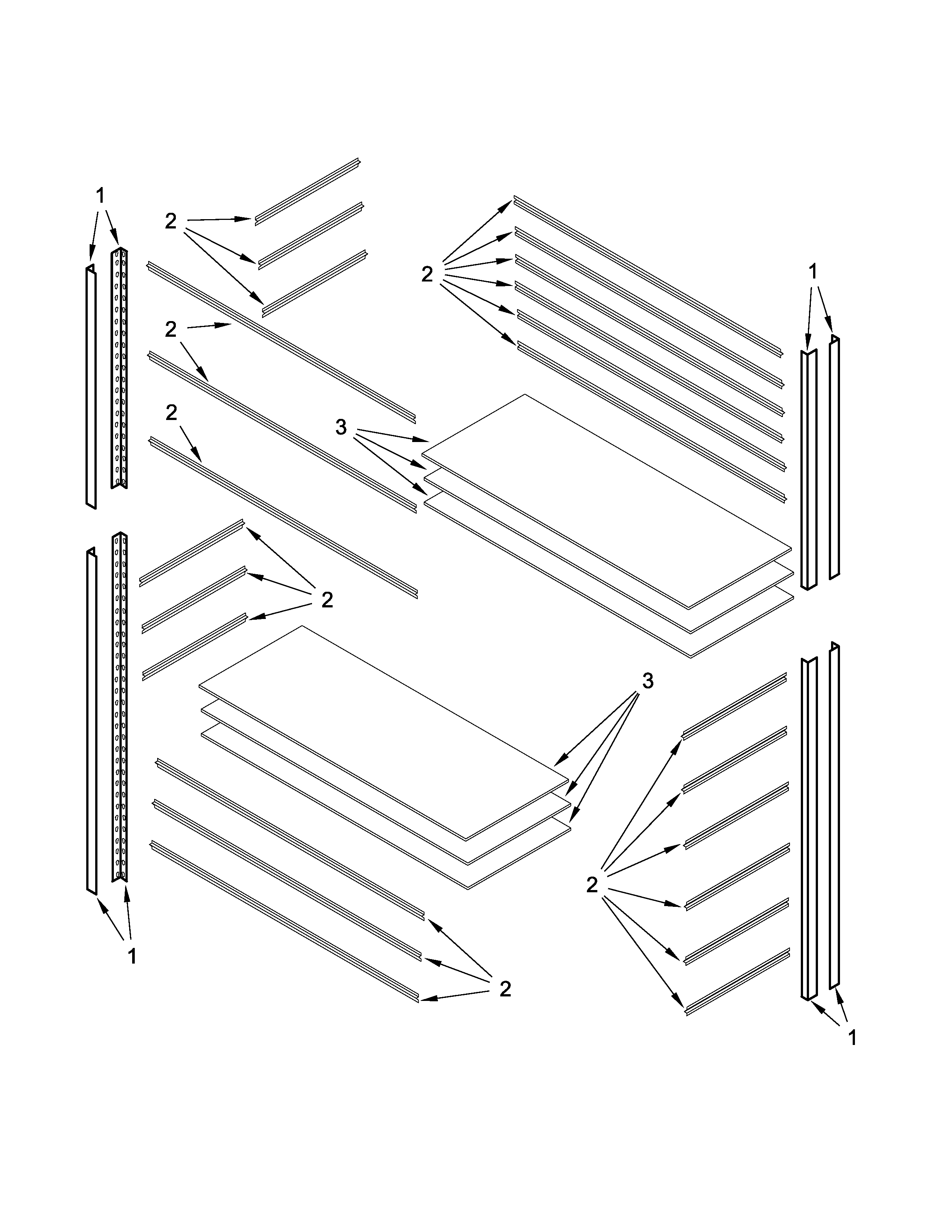 Rack shelving parts