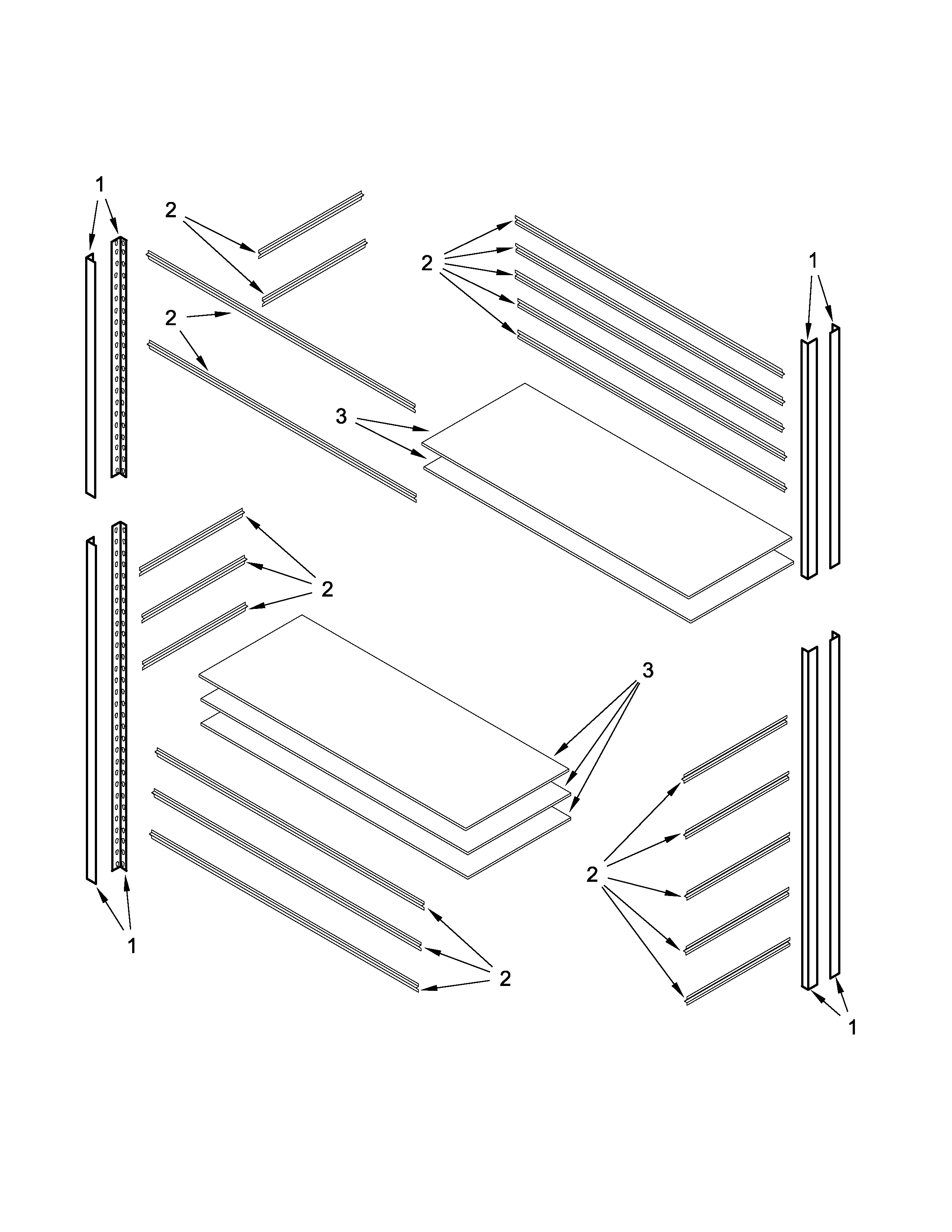Rack shelving parts