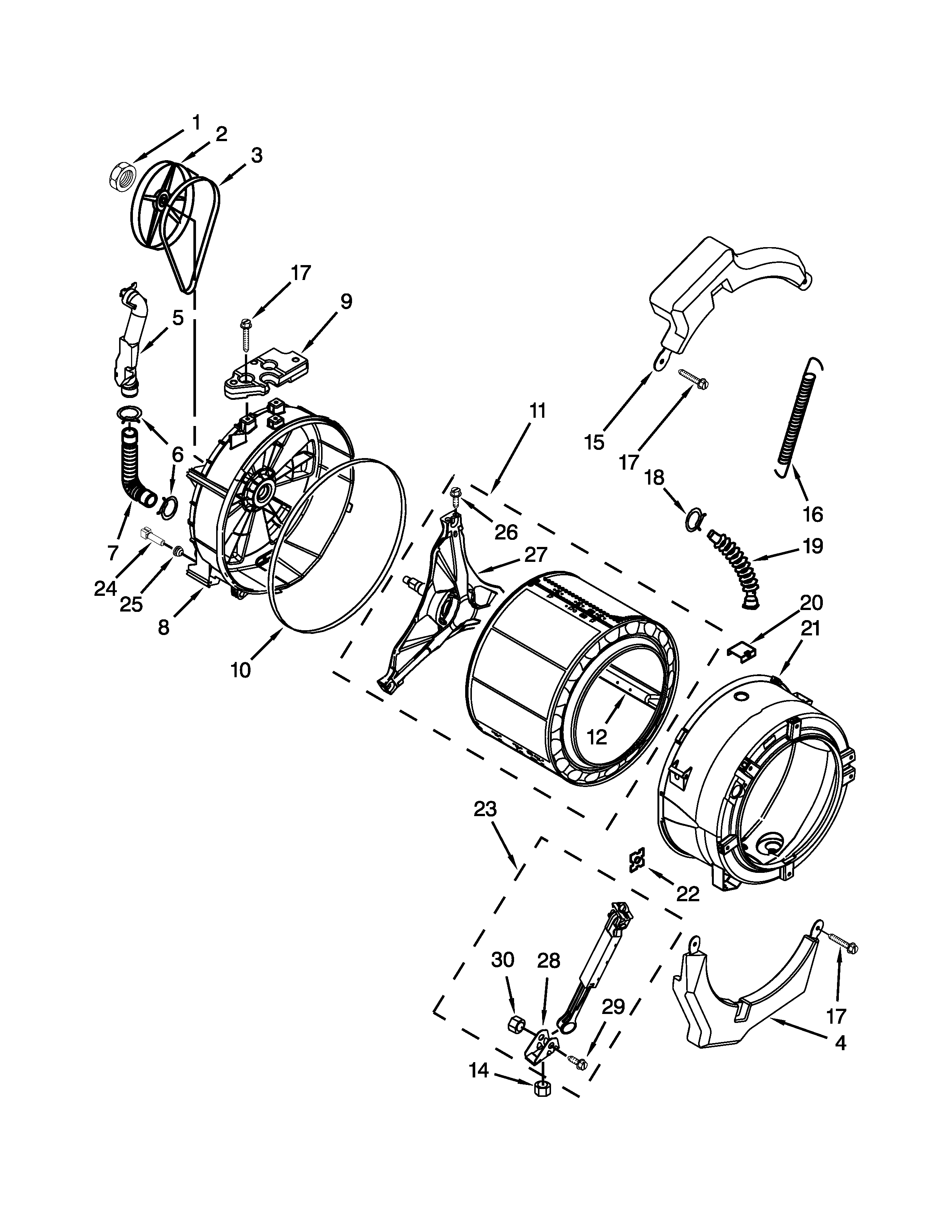Tub and basket parts