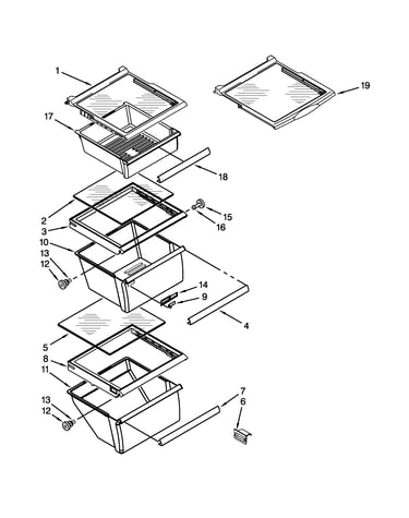 Refrigerator shelf parts