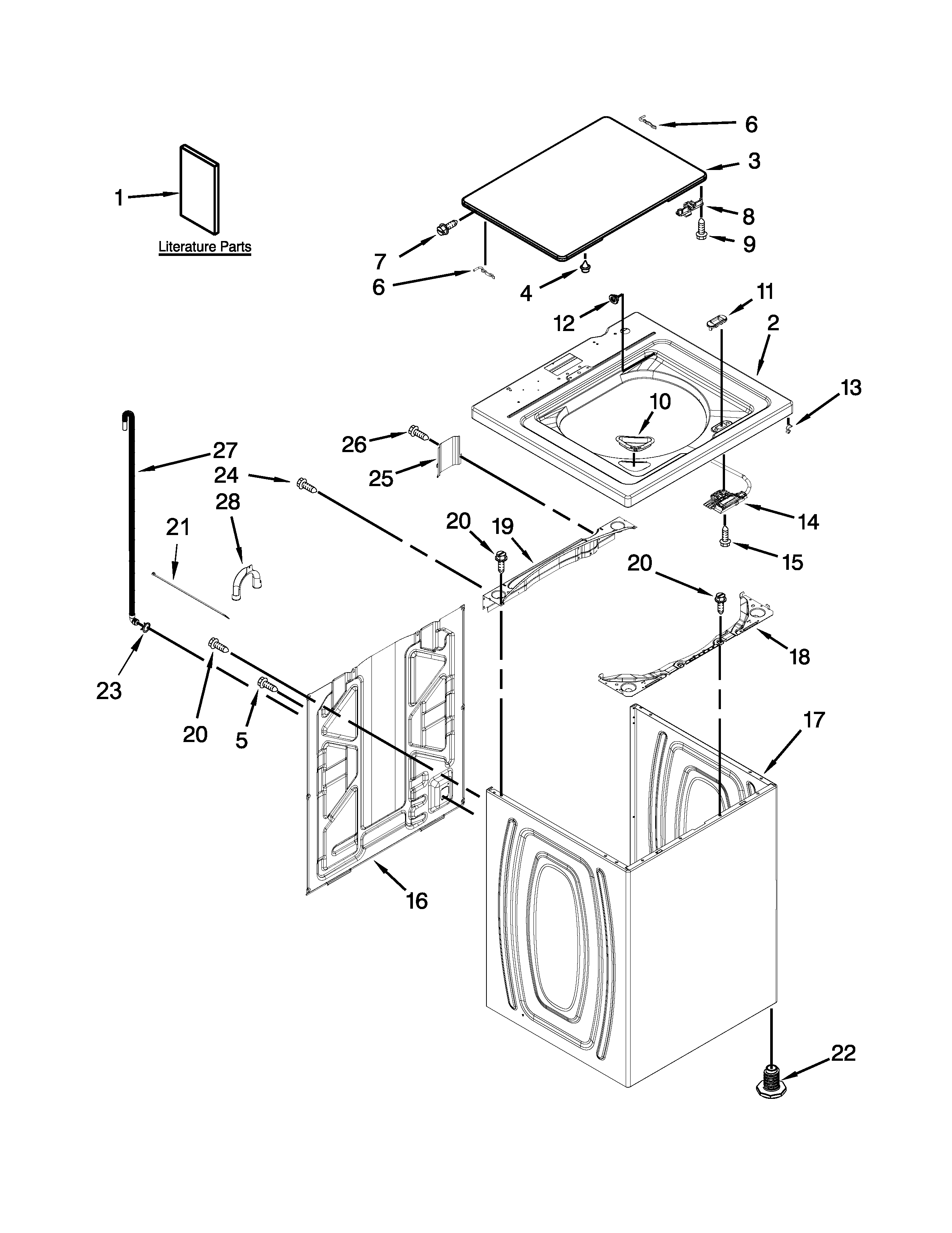 Top and cabinet parts