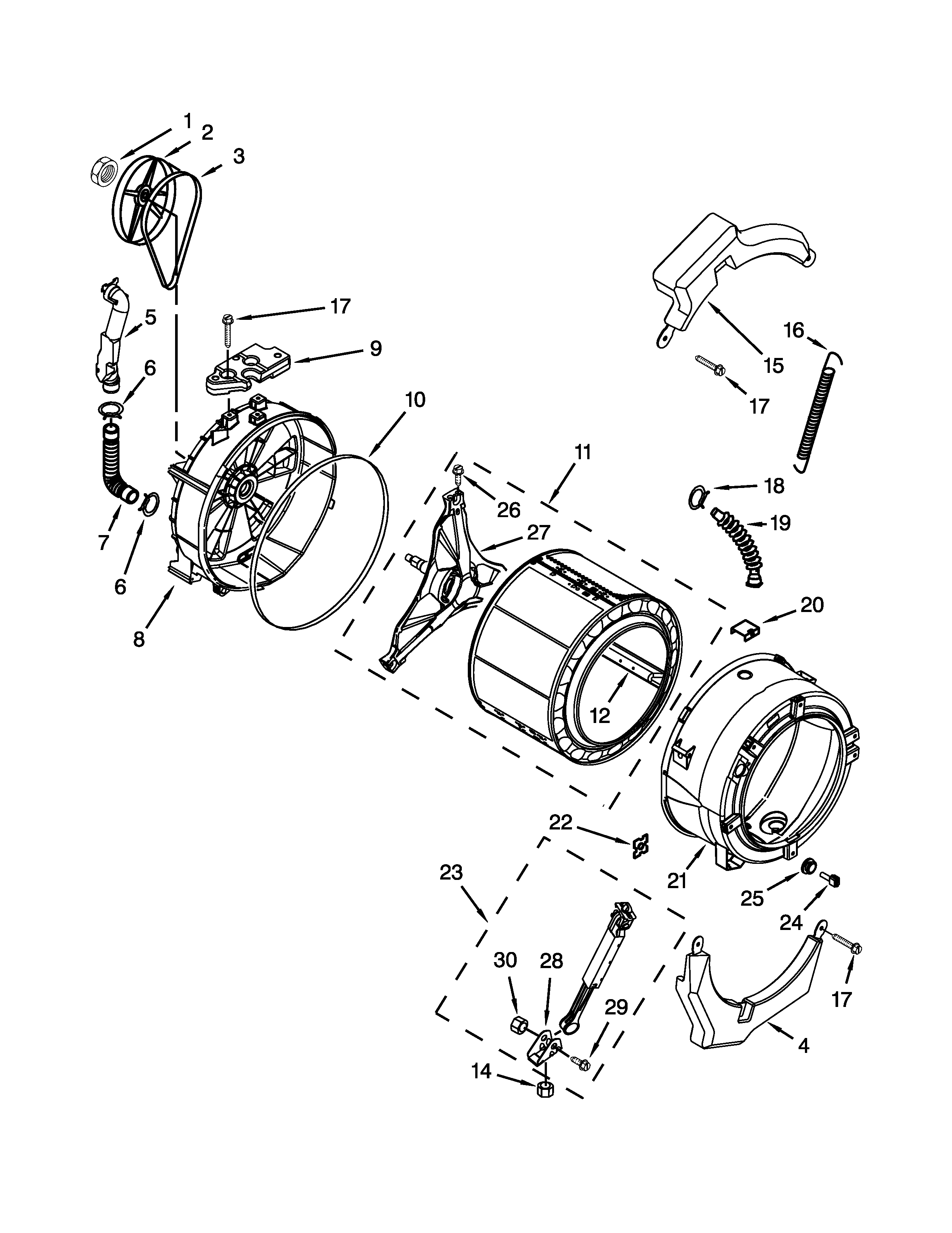 Tub and basket parts