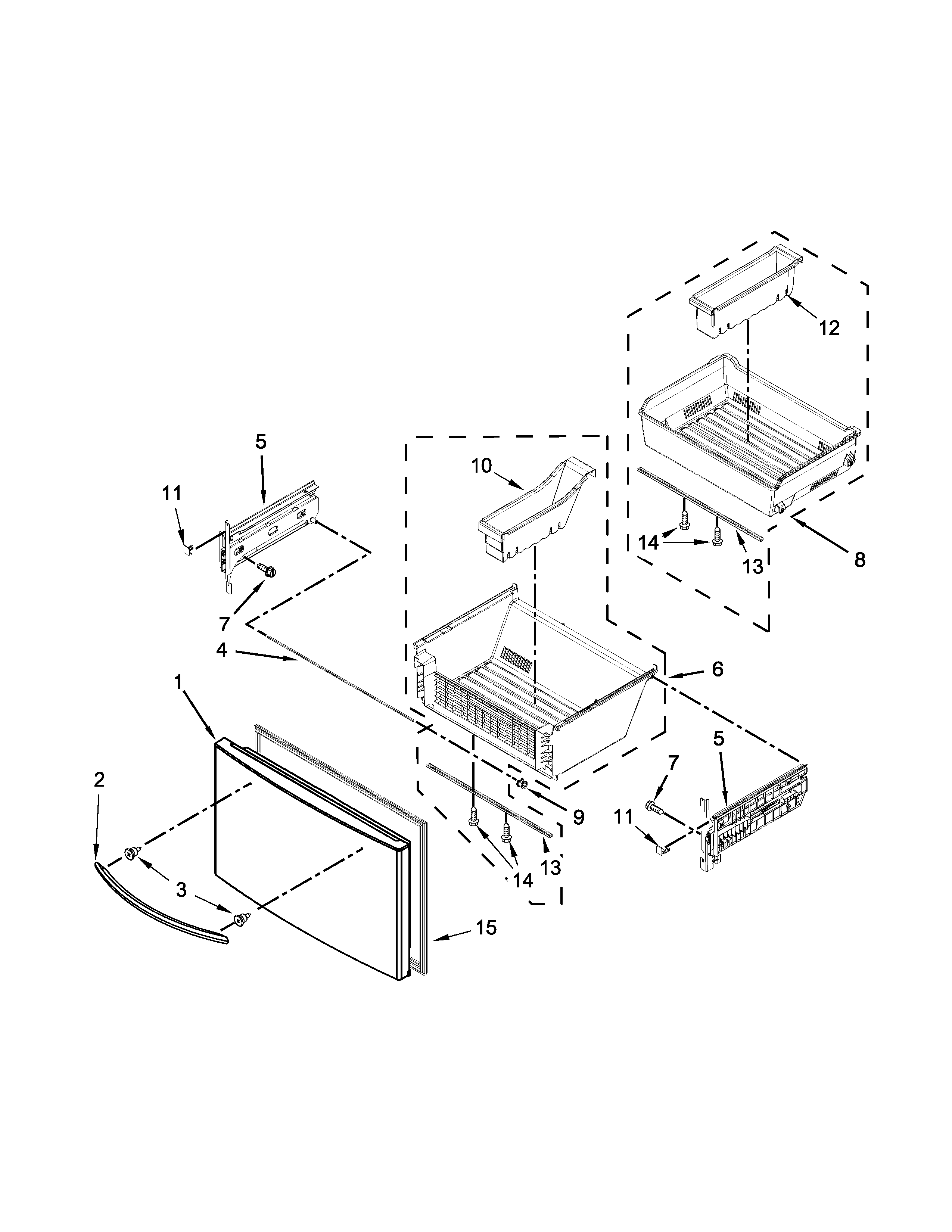 Freezer door parts
