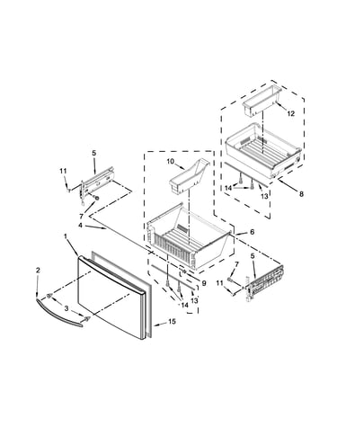 Freezer door parts