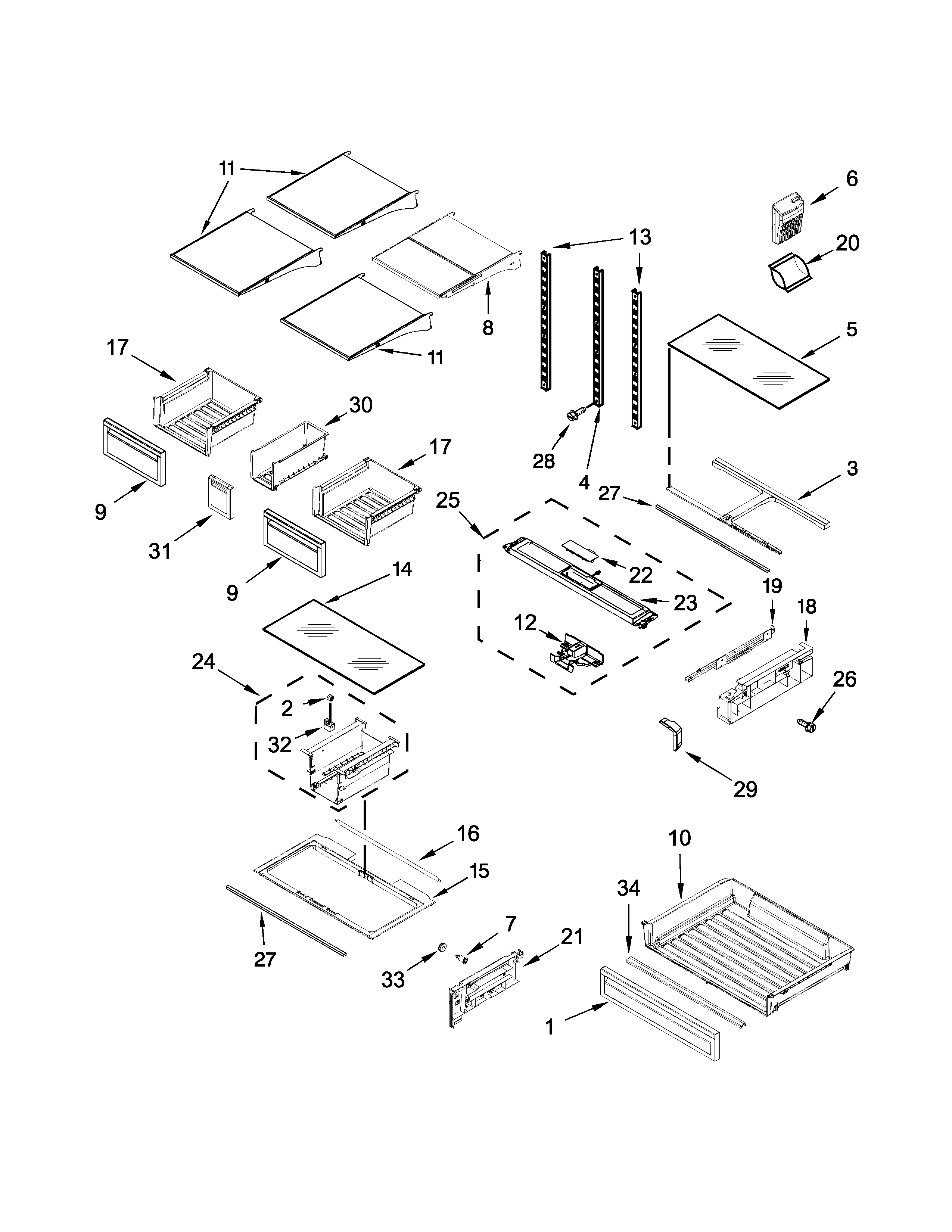 Shelf parts