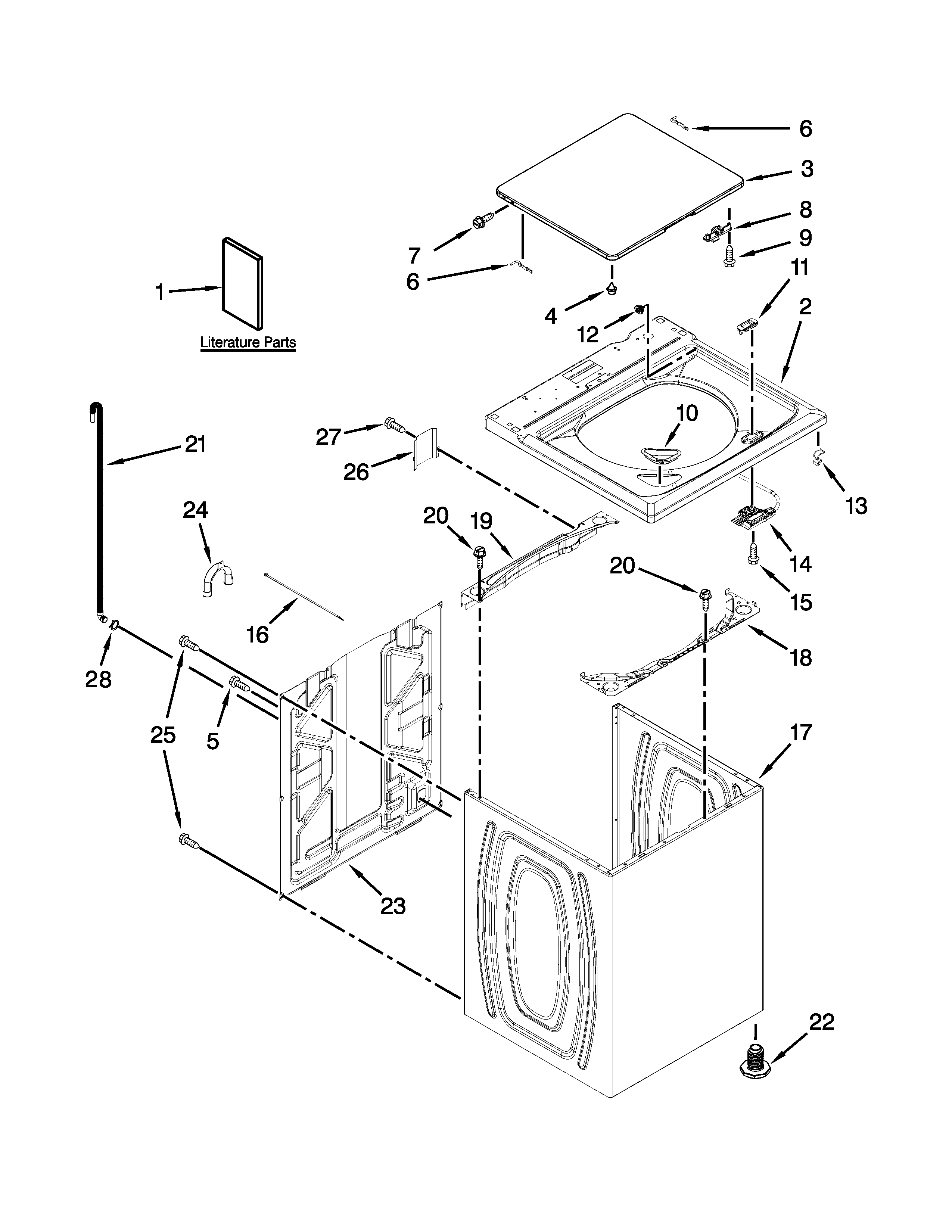Top and cabinet parts