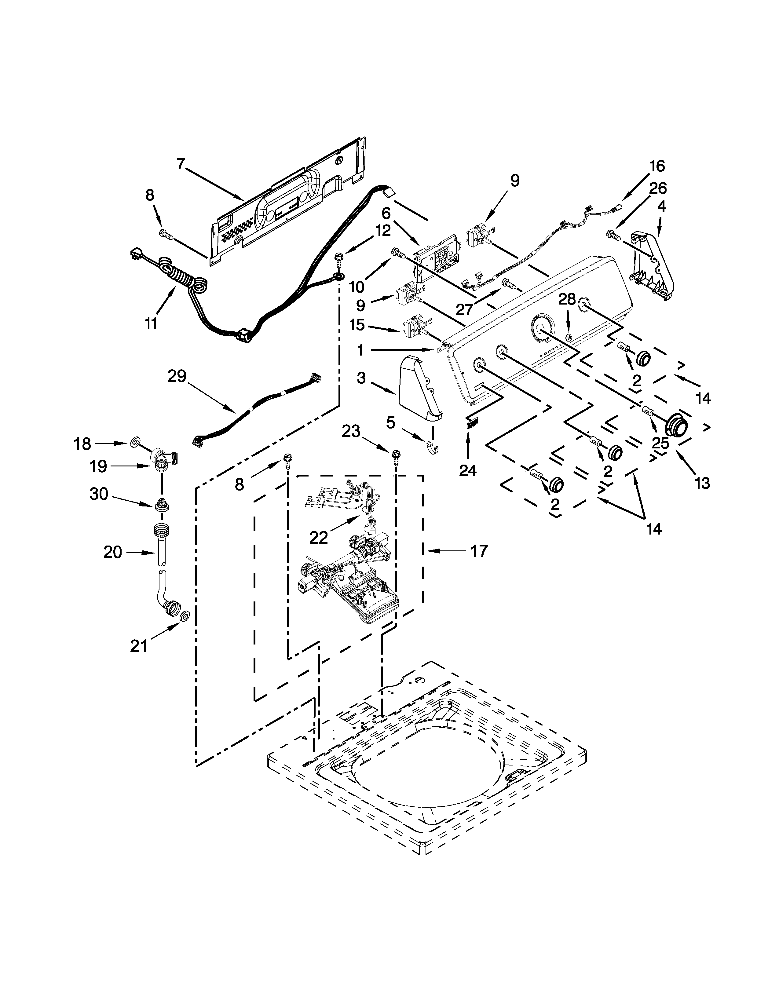 CONSOLE AND WATER INLET PARTS